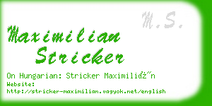 maximilian stricker business card